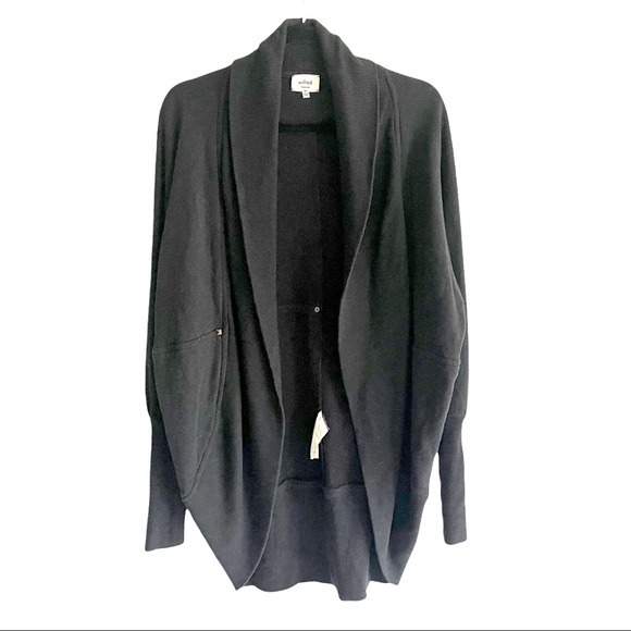 Aritzia Sweaters - ARITZIA Wilfred Diderot Sweater Open-Front Cocoon Cardigan Charcoal Black Grey M